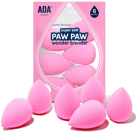 AOA Studio Collection makeup Sponge Set Latex Free and High-definition Set of 6 makeup Wonder blender For Powder Cream and Liquid, Super Soft Wonder Beauty Cosmetic ThEverest