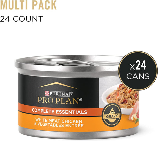 Purina Pro Plan High Protein Cat Food Gravy, White Meat Chicken and Vegetable Entree - (24) 3 oz. Pull-Top Cans ThEverest