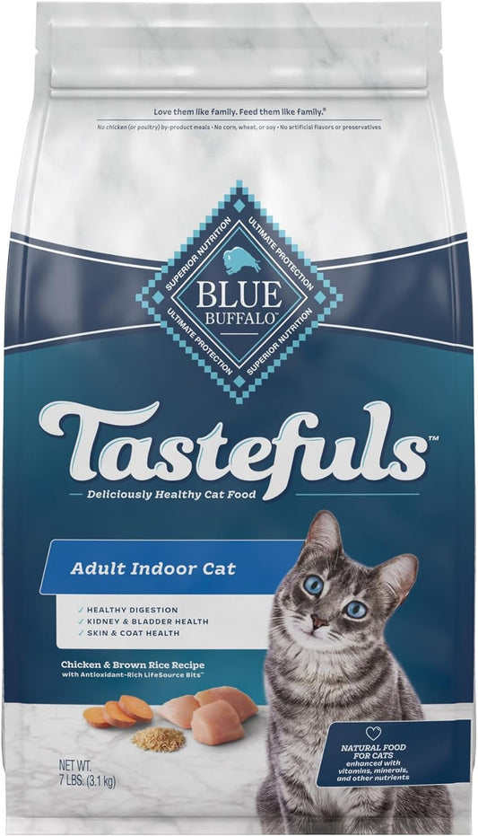 Blue Buffalo Tastefuls Indoor Natural Adult Dry Cat Food, Chicken 7lb bag ThEverest