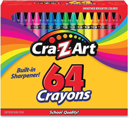 Cra-Z-Art Crayons, 64 Assorted Colors, 64/Pack (10202WM16)