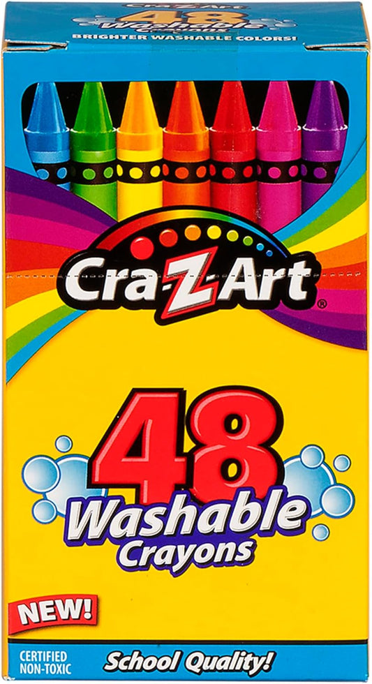 Cra-Z-Art Washable Classic Crayons, Assorted Colors, Pack Of 48 Crayons