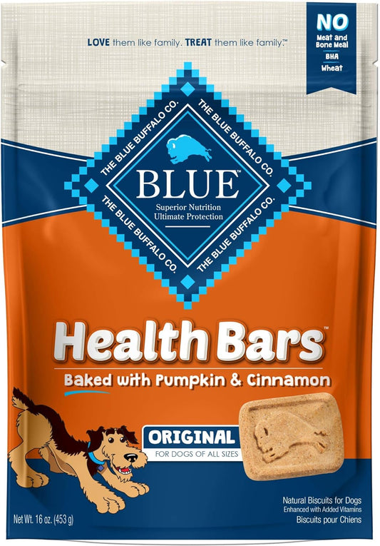 Blue Buffalo Health Bars Natural Crunchy Dog Treats Biscuits, Pumpkin & Cinnamon 16-oz Bag ThEverest