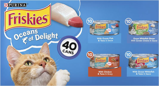 Purina Friskies Wet Cat Food Variety Pack, Oceans of Delight - (40) 5.5 oz. Cans ThEverest