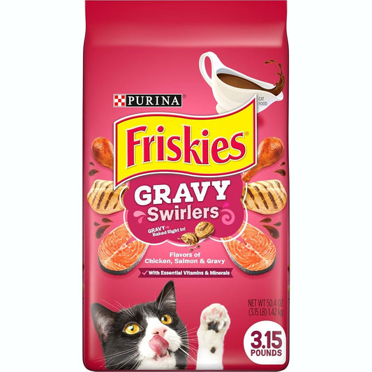 Purina Friskies Dry Cat Food, Gravy Swirlers - 3.15 lb. Bag ThEverest