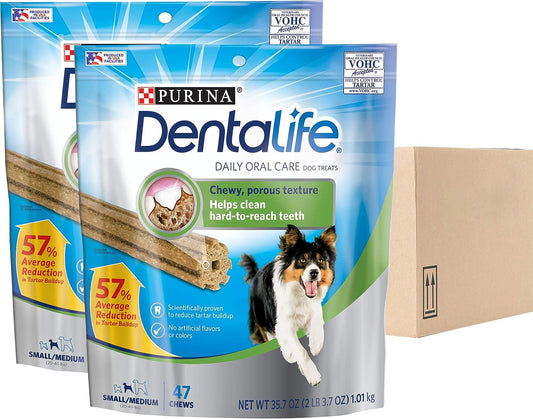 Dentalife DentaLife Made in USA Facilities Small/Medium Dog Dental Chews, Daily - (2) 47 ct. Pouches ThEverest