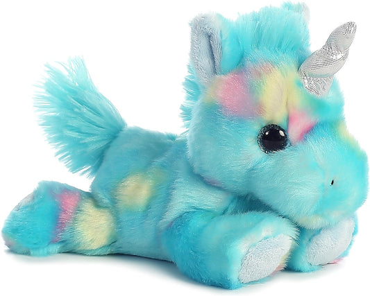 Aurora® Vibrant Bright Fancies™ Blueberryripple Unicorn™ Stuffed Animal - Eye-Catching Fun - Delightful Cuddles - Blue 7 Inches ThEverest