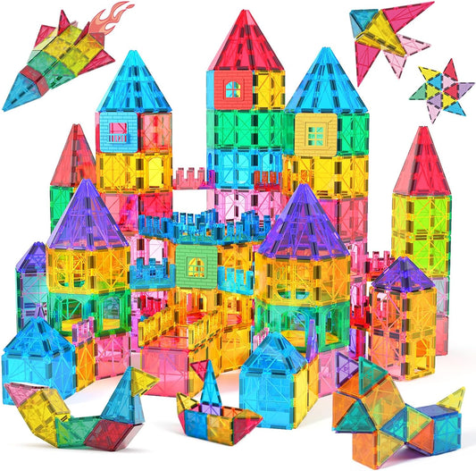 Jasonwell Magnetic Tiles Kids Magnetic Blocks Building Sets 3D Magnet Tile Building Blocks Magna Construction Educational STEM Toys Gifts for Toddlers Boys Girls 3 4 5 6 7 8 9 10 + Year Old ThEverest