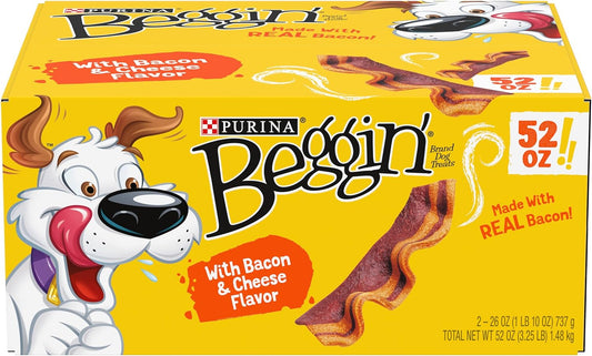 Purina Beggin' Strips With Real Meat Dog Training Treats With Bacon and Cheese Flavors - (2) 26 oz. Pouches ThEverest