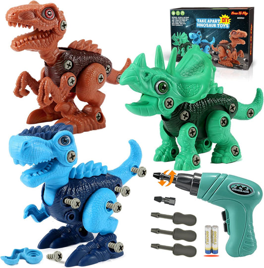 FREE TO FLY Kids Toys Stem Dinosaur Toy: Take Apart Toys for Kids 3-5 Learning Educational Building Sets with Electric Drill Birthday Gifts for Toddlers Boys Girls Age 3 4 5 6 7 8 Year Old ThEverest