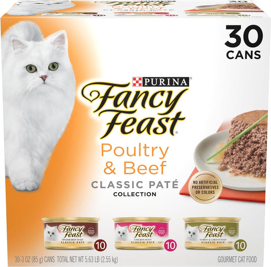 Fancy Feast Poultry and Beef Feast Classic Pate - (30) 3 oz. Cans ThEverest