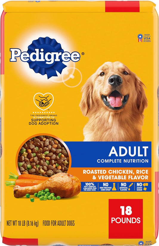 Pedigree Complete Nutrition Adult Dry Dog Food Roasted Chicken, Rice & Vegetable Flavor Dog Kibble, 18 lb. Bag ThEverest